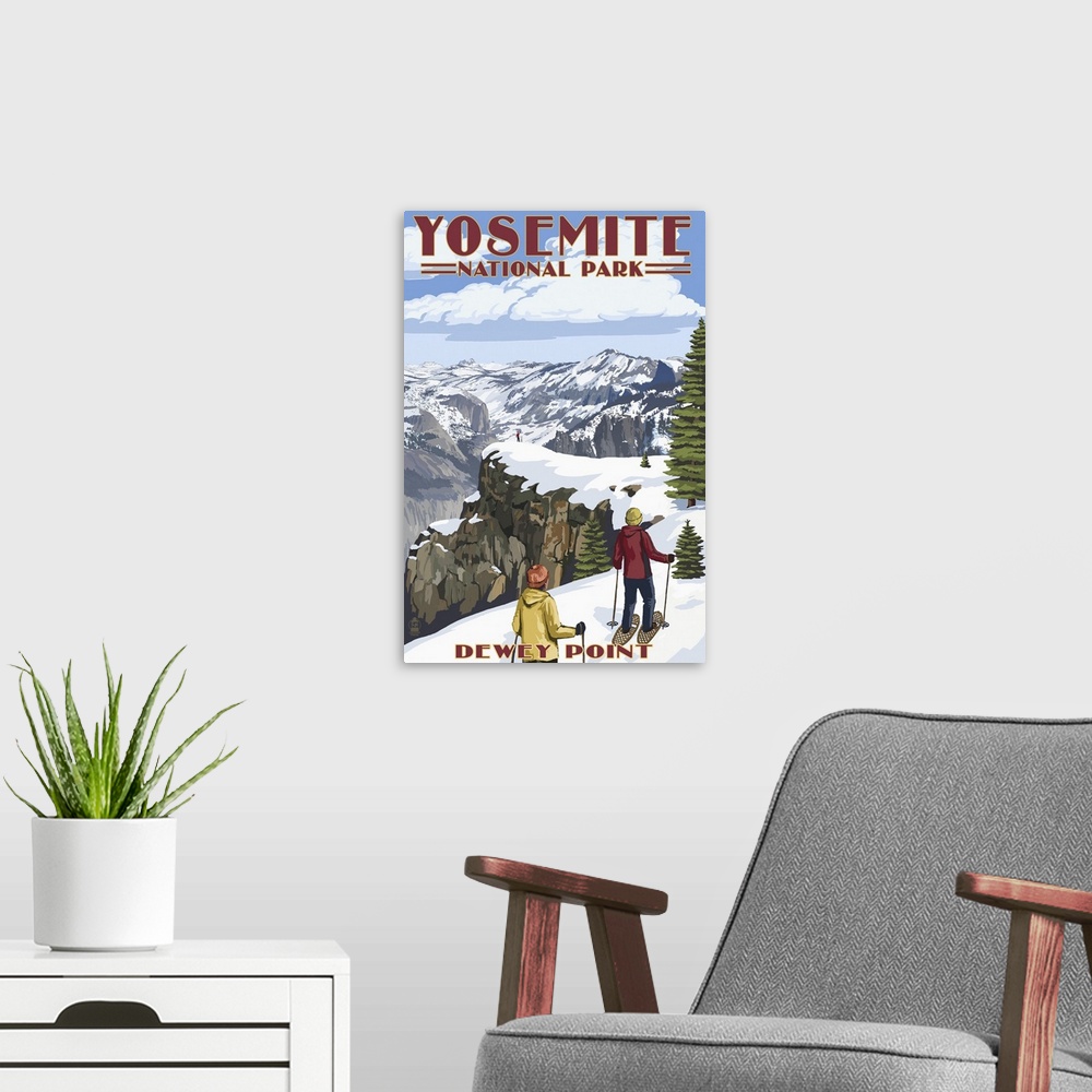 A modern room featuring Dewey Point - Yosemite National Park, California: Retro Travel Poster