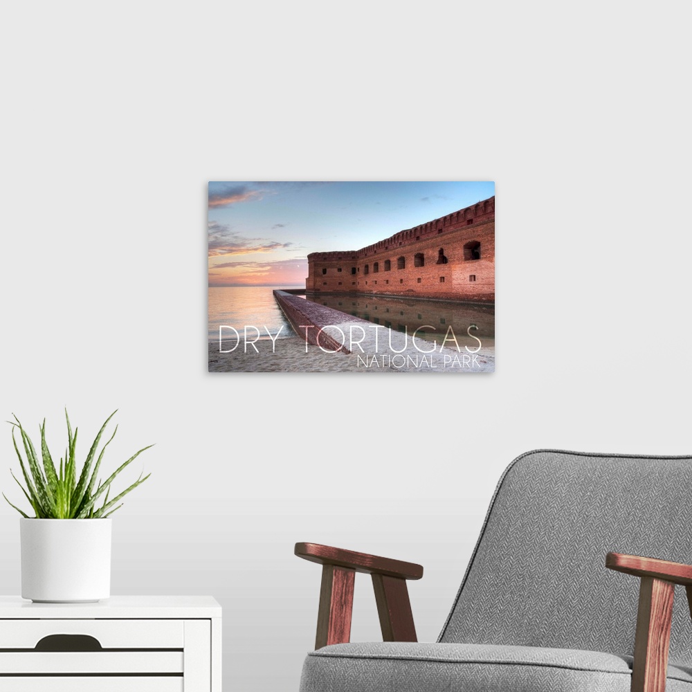 A modern room featuring Dry Tortugas National Park, Florida, Sunset and Fort