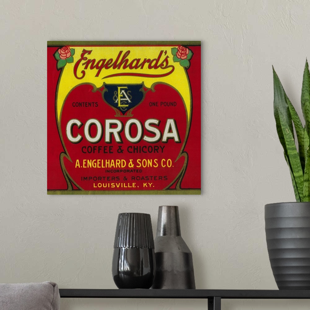 A modern room featuring Engelhard's Coffee Label, Louisville, KY