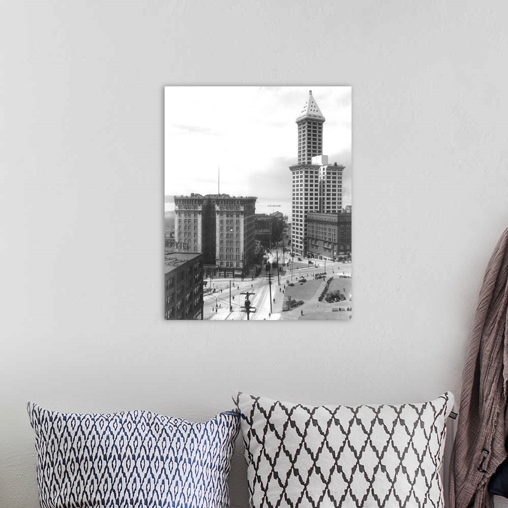 A bohemian room featuring Frye Hotel and Smith Tower, Seattle, WA