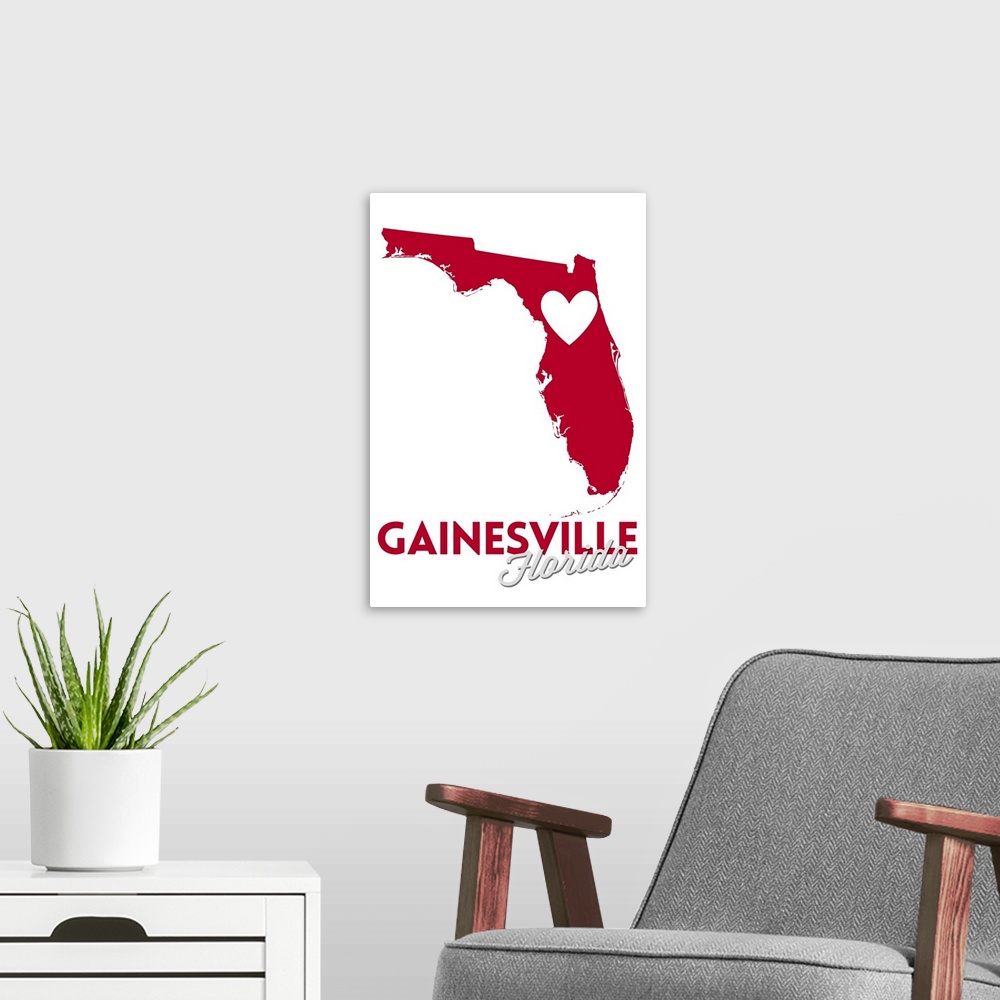 A modern room featuring Gainesville, Florida, Heart Design