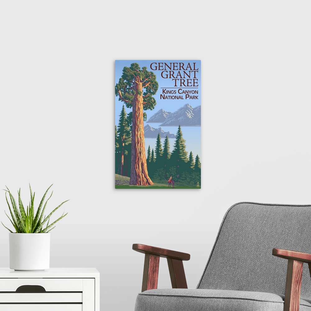 A modern room featuring General Grant Tree, Kings Canyon National Park, California