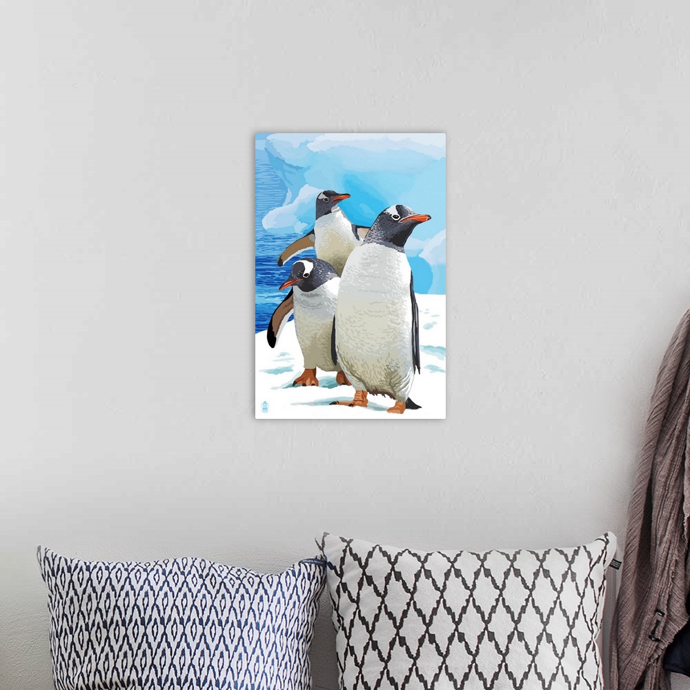 A bohemian room featuring Gentoo Penguins