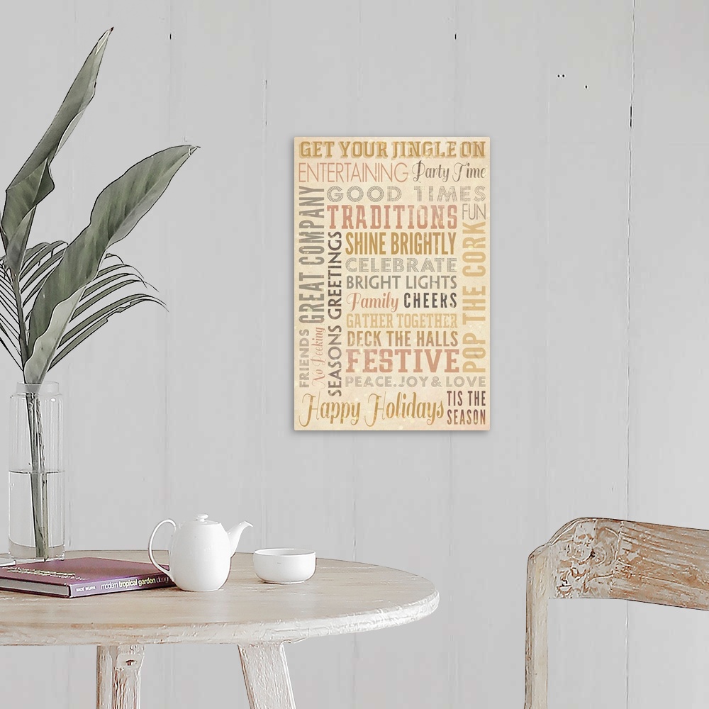 A farmhouse room featuring Get Your Jingle On Typography