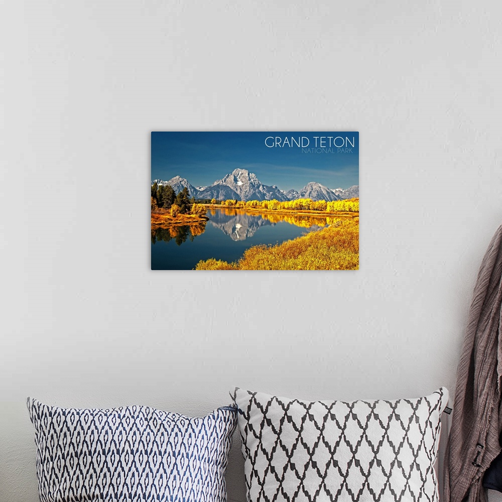 A bohemian room featuring Grand Teton National Park, Wyoming, Fall Colors at Oxbow Bend