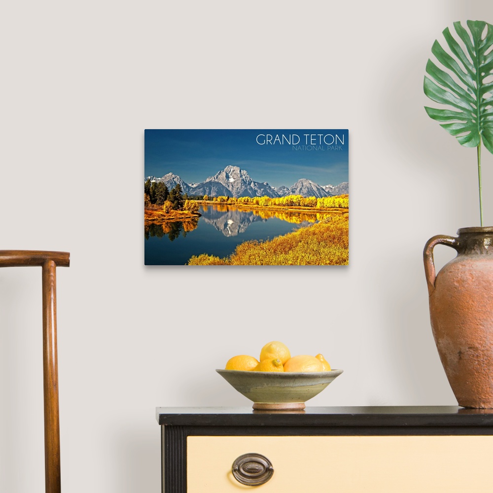 A traditional room featuring Grand Teton National Park, Wyoming, Fall Colors at Oxbow Bend