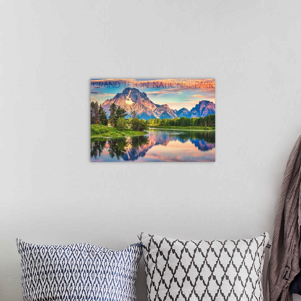 A bohemian room featuring Grand Teton National Park, Wyoming, Sunrise and Snake River