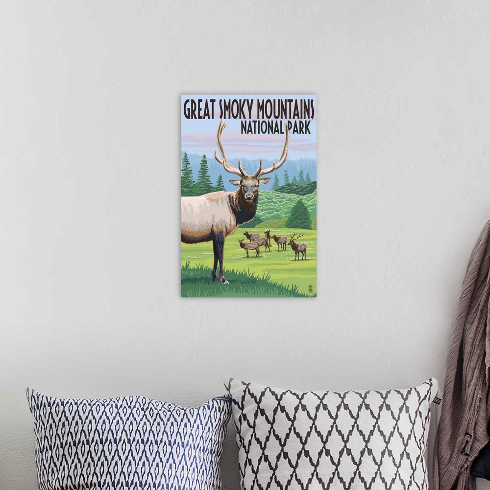 A bohemian room featuring Great Smoky Mountains National Park, Elk Herd