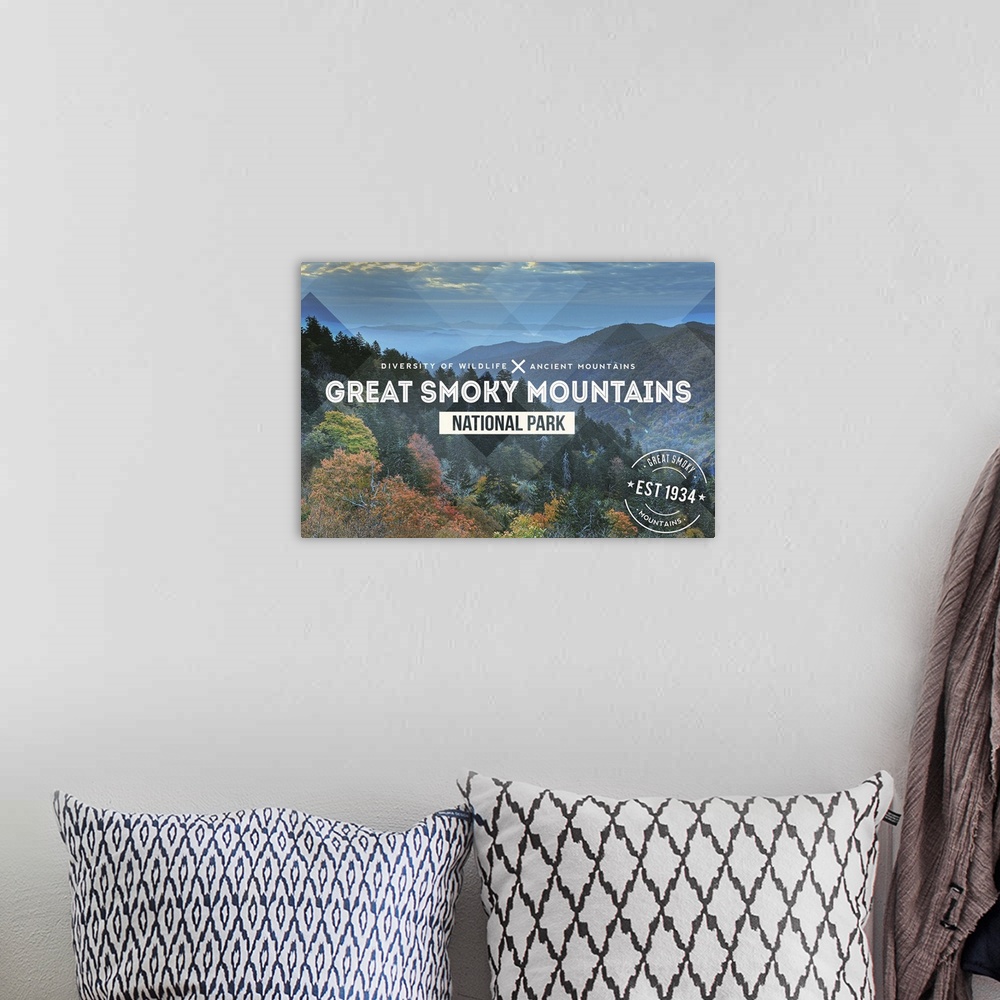 A bohemian room featuring Great Smoky Mountains National Park Typography