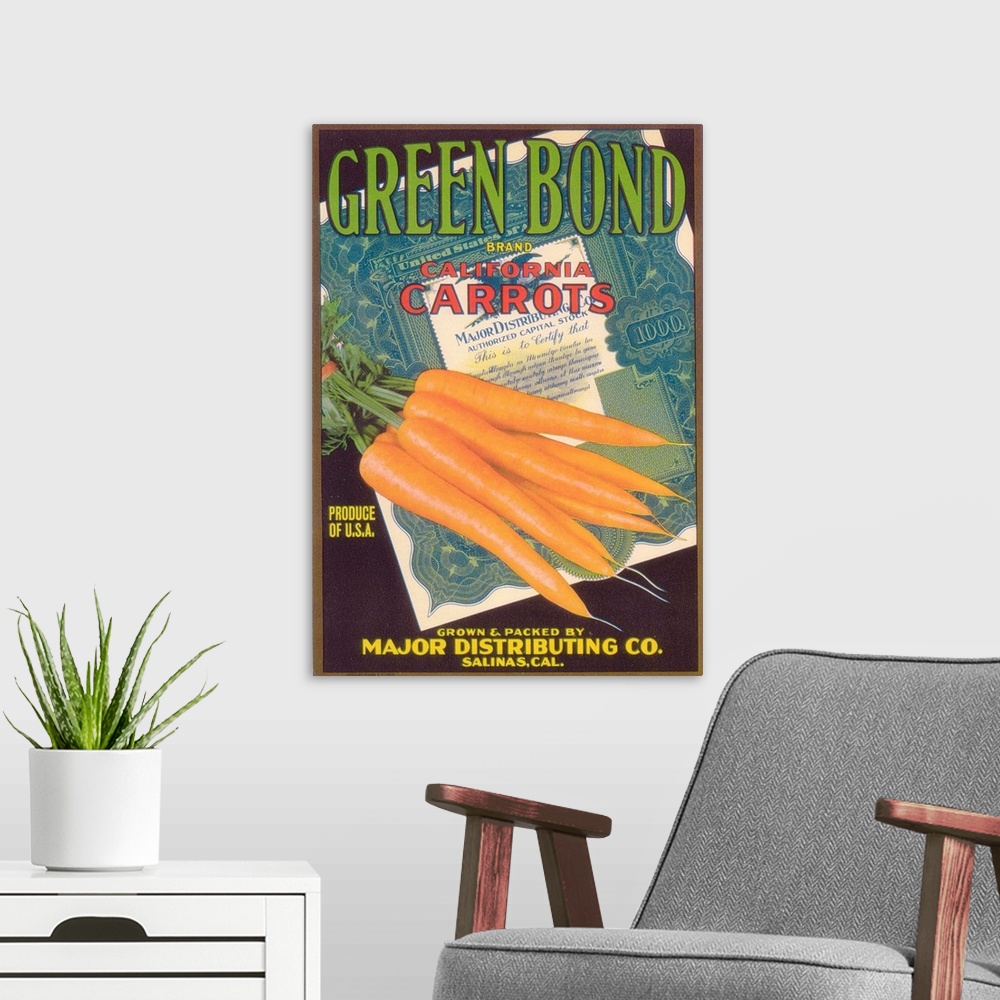 A modern room featuring Green Bond Carrot Label, Salinas, CA