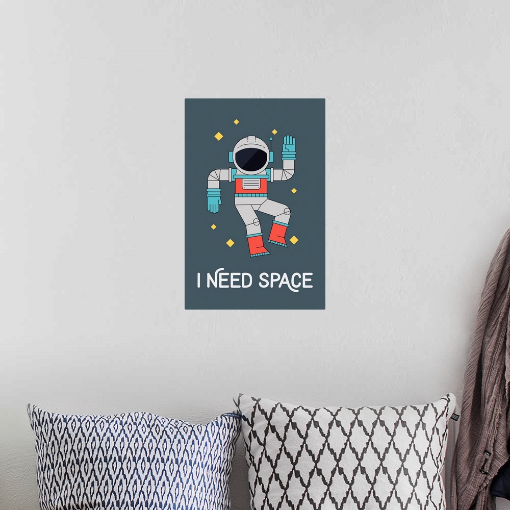A bohemian room featuring I Need Space - Astronaut