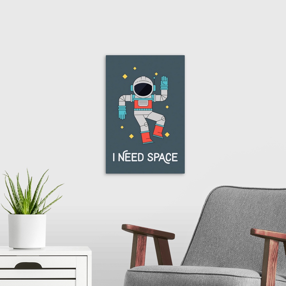 A modern room featuring I Need Space - Astronaut
