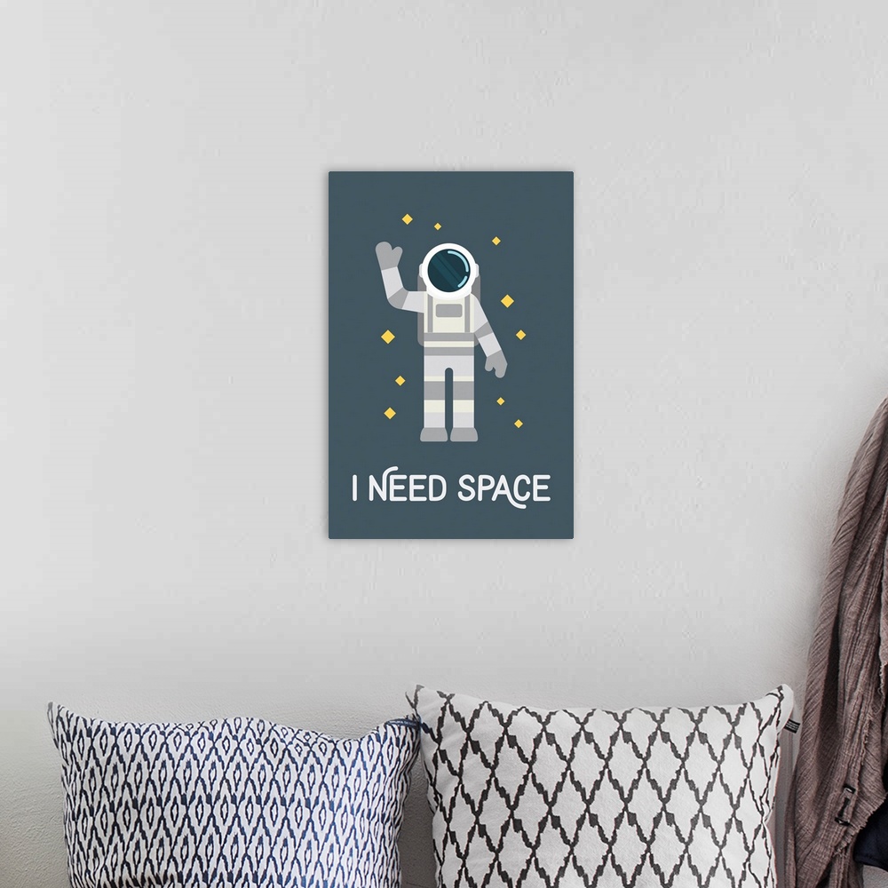 A bohemian room featuring I Need Space - Astronaut Waving