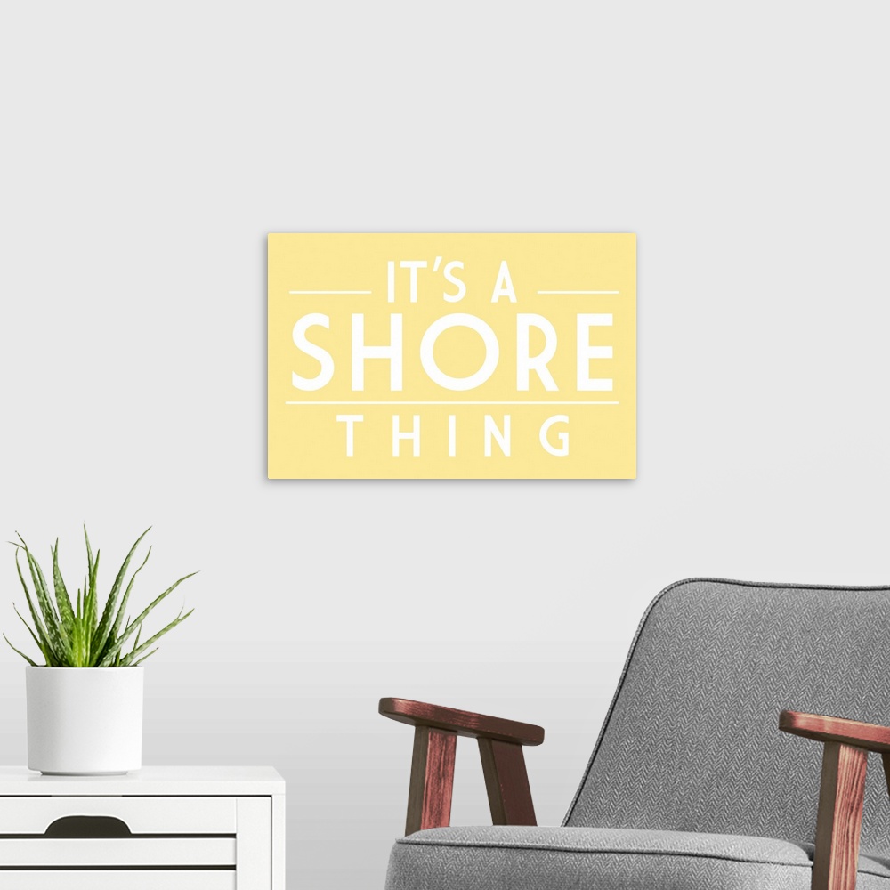 A modern room featuring Its A Shore Thing - Yellow