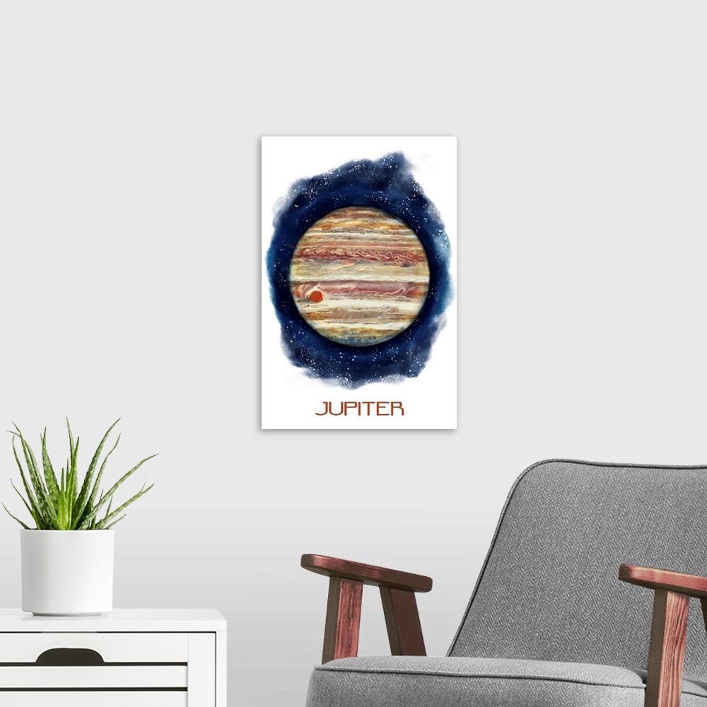 A modern room featuring Jupiter - Watercolor