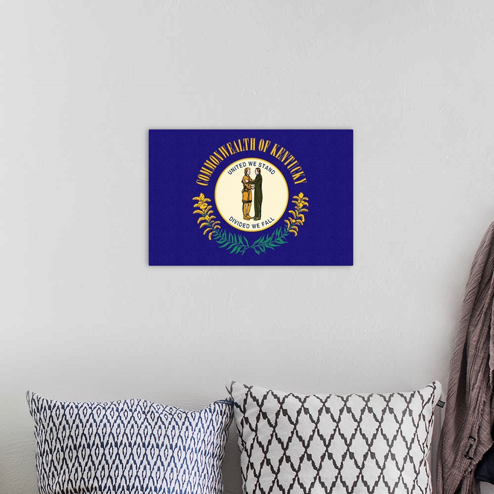 A bohemian room featuring Kentucky State Flag