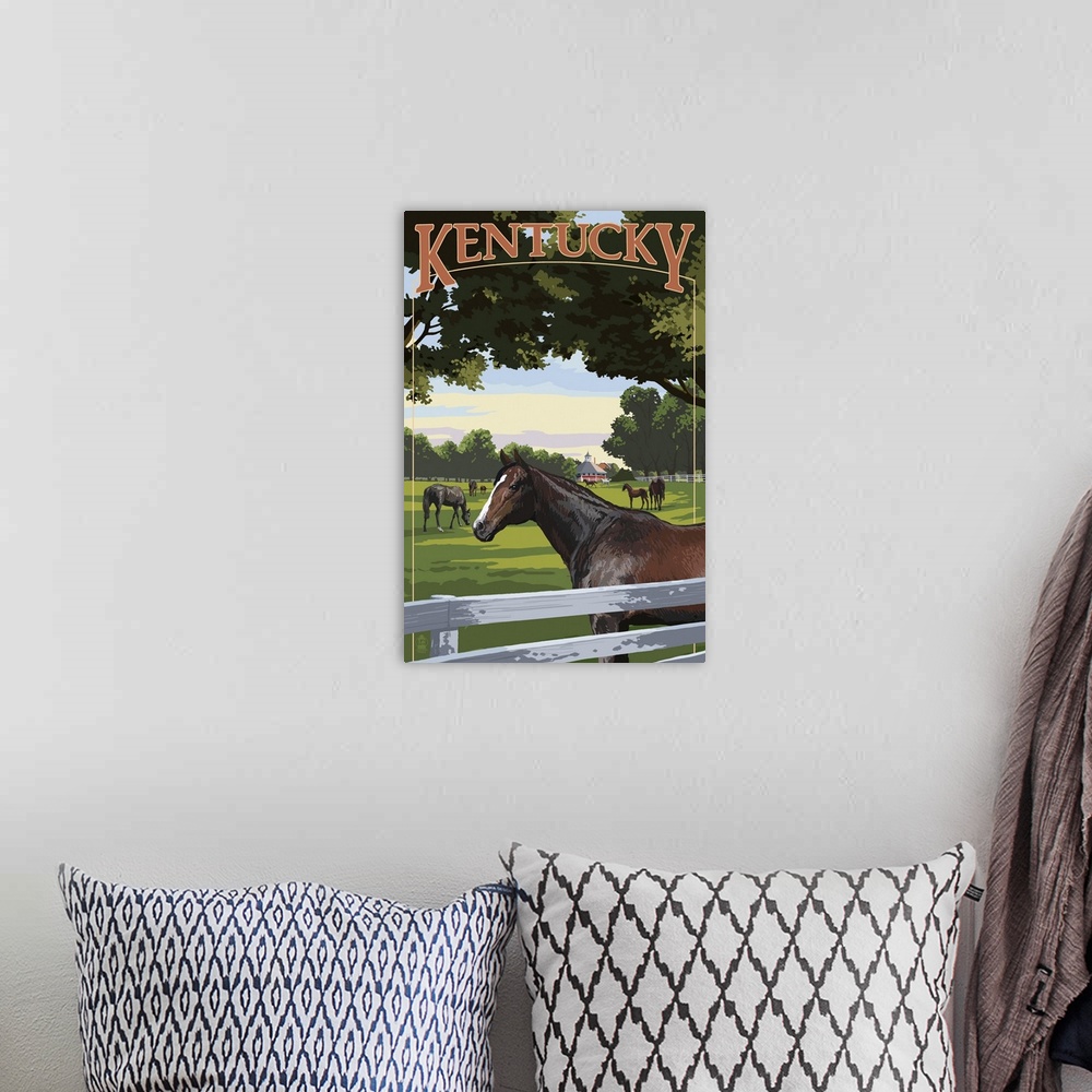 A bohemian room featuring Kentucky, Thoroughbred Horses