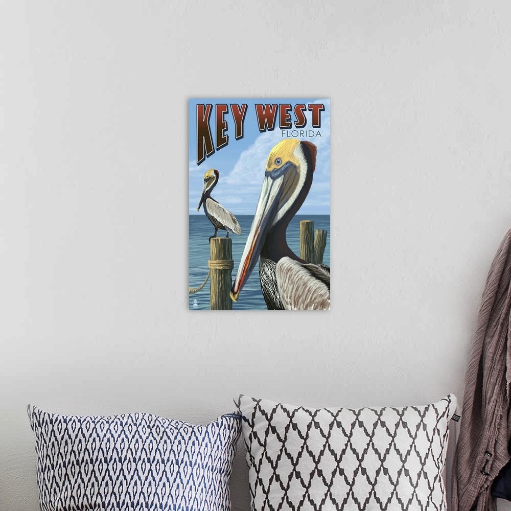 A bohemian room featuring Key West, Florida, Brown Pelican