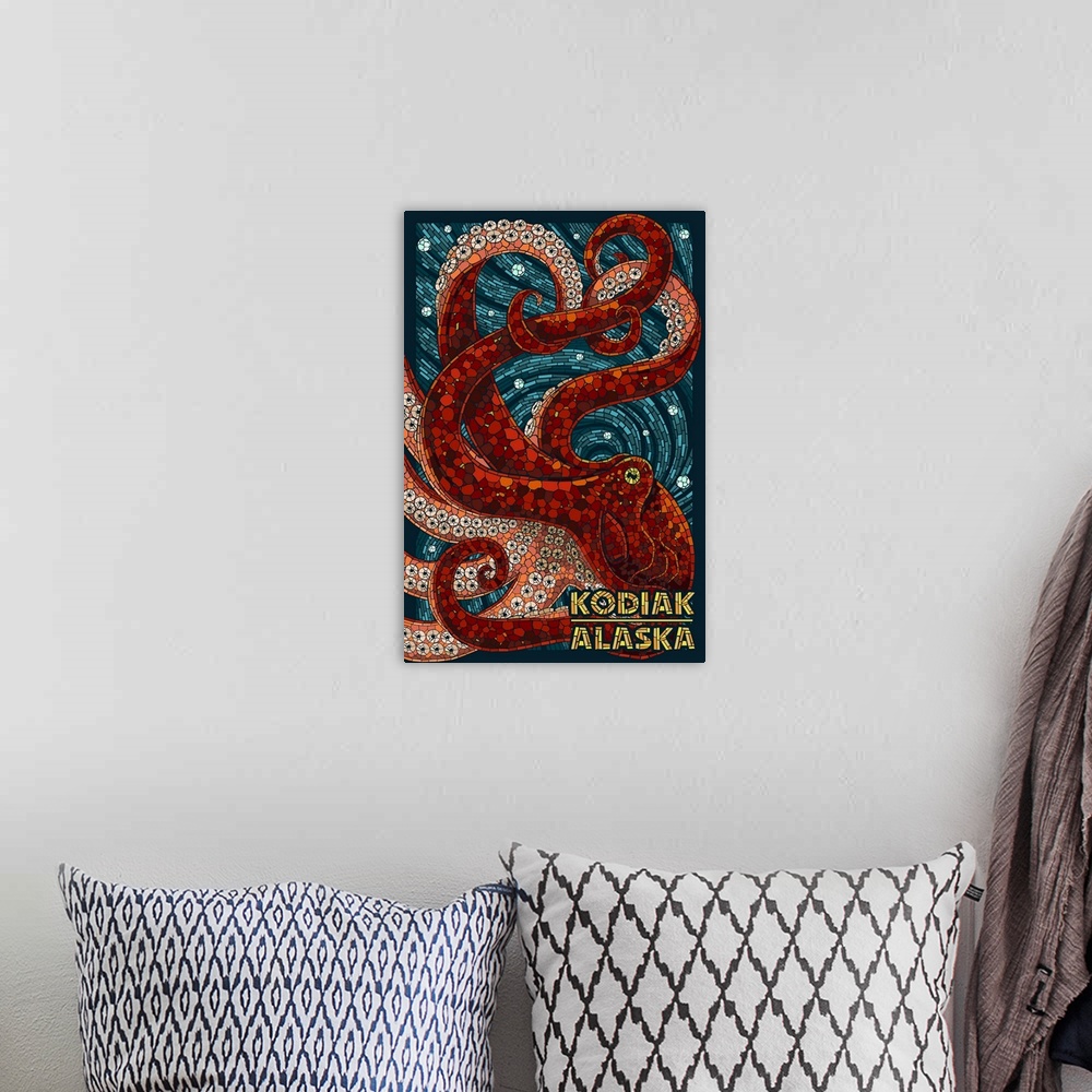 A bohemian room featuring Kodiak, Alaska, Octopus Mosaic