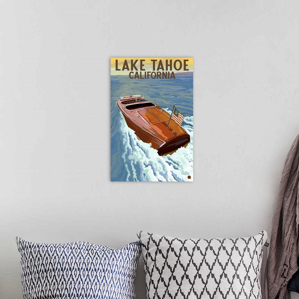 A bohemian room featuring Lake Tahoe, California, Wooden Boat