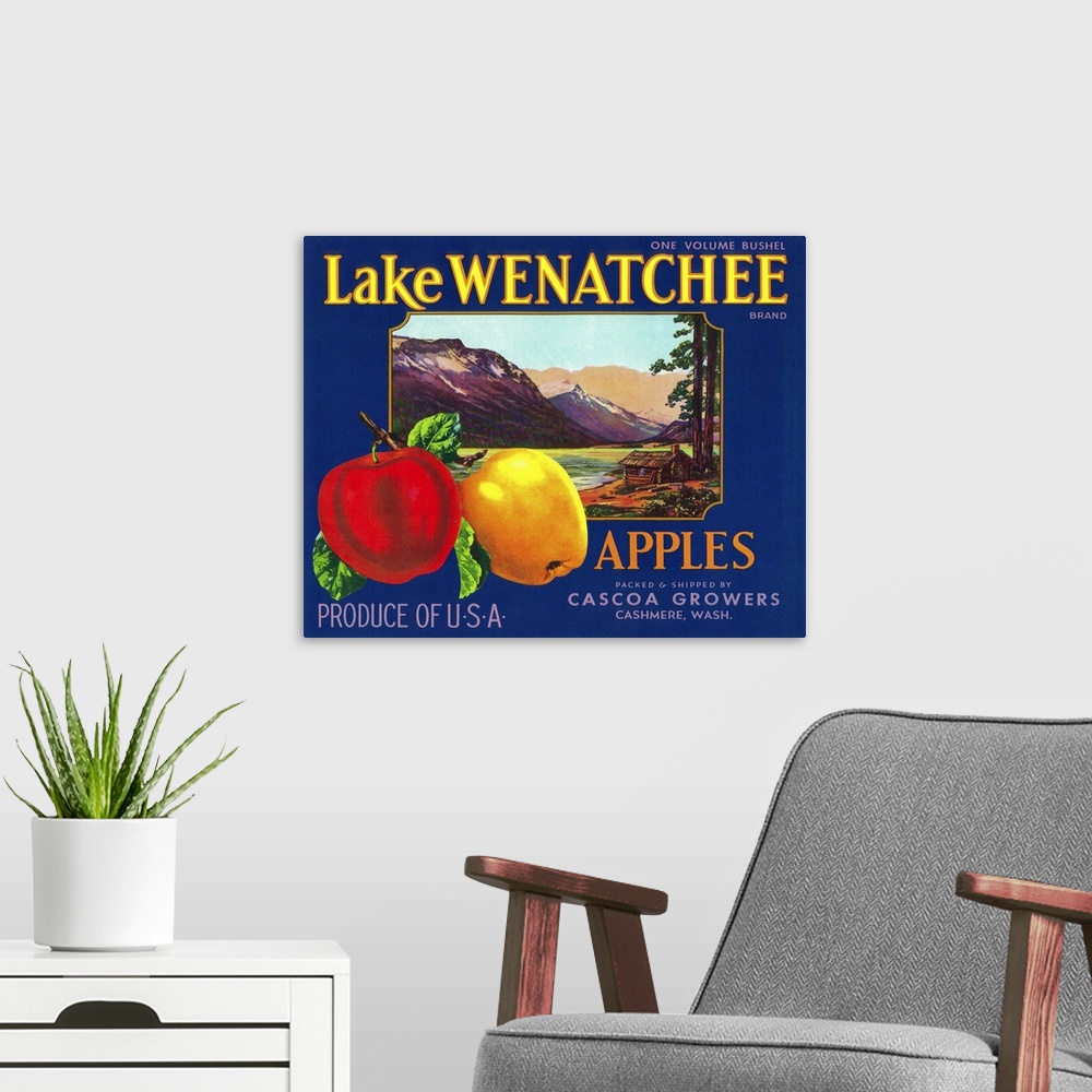 A modern room featuring Lake Wenatchee Apple Label, Cashmere, WA