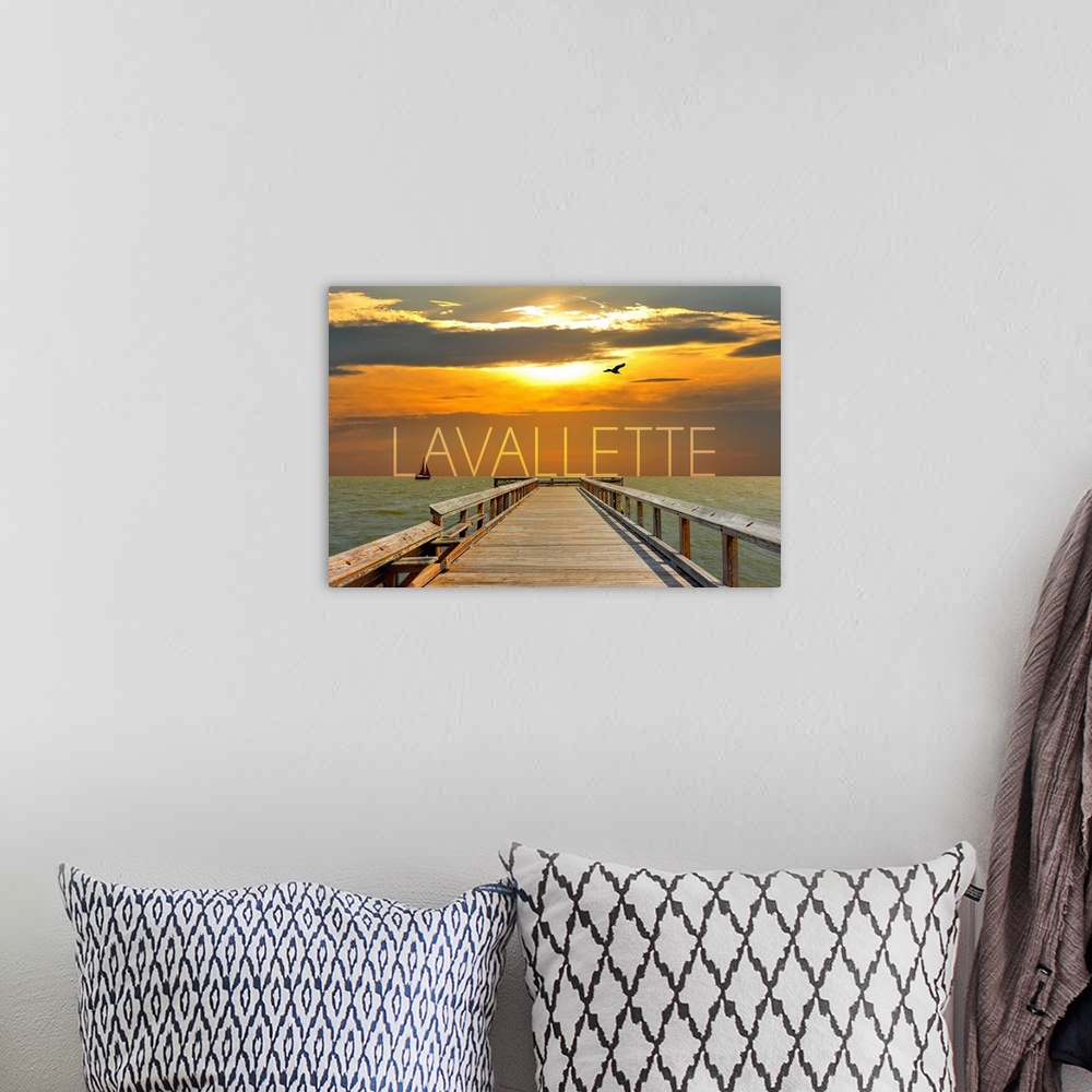A bohemian room featuring Lavallette, New Jersey, Pier at Sunset