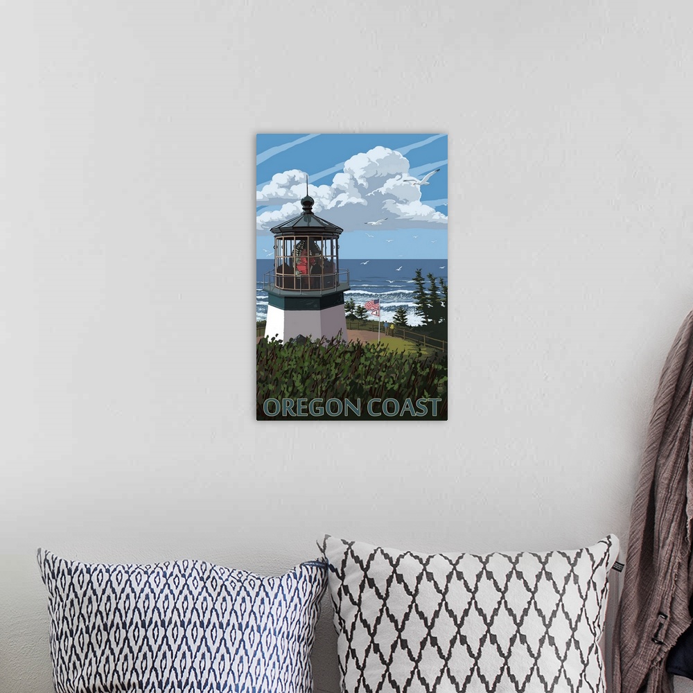 A bohemian room featuring Lighthouse Scene, Oregon Coast