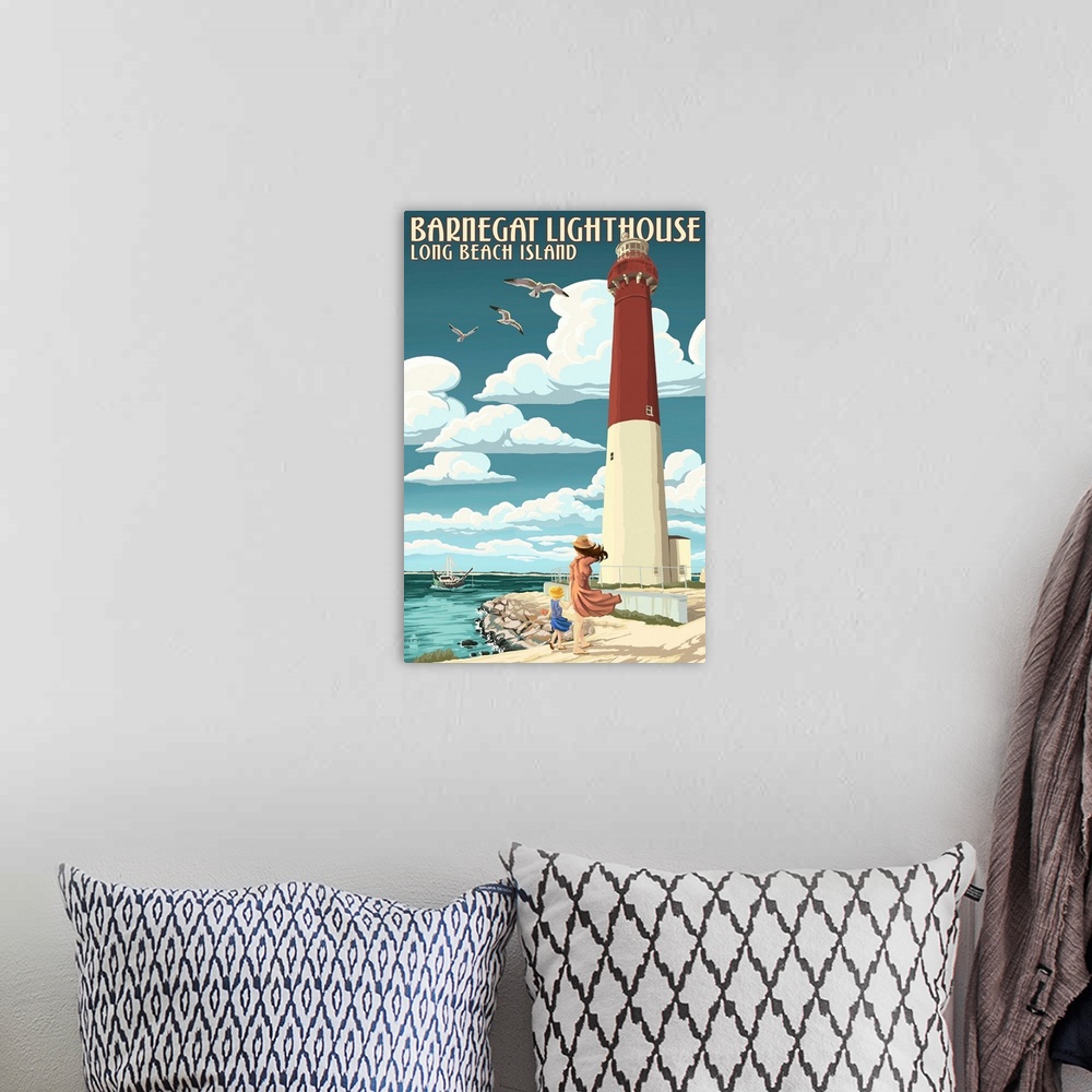 A bohemian room featuring Long Beach Island, Barnegat Lighthouse