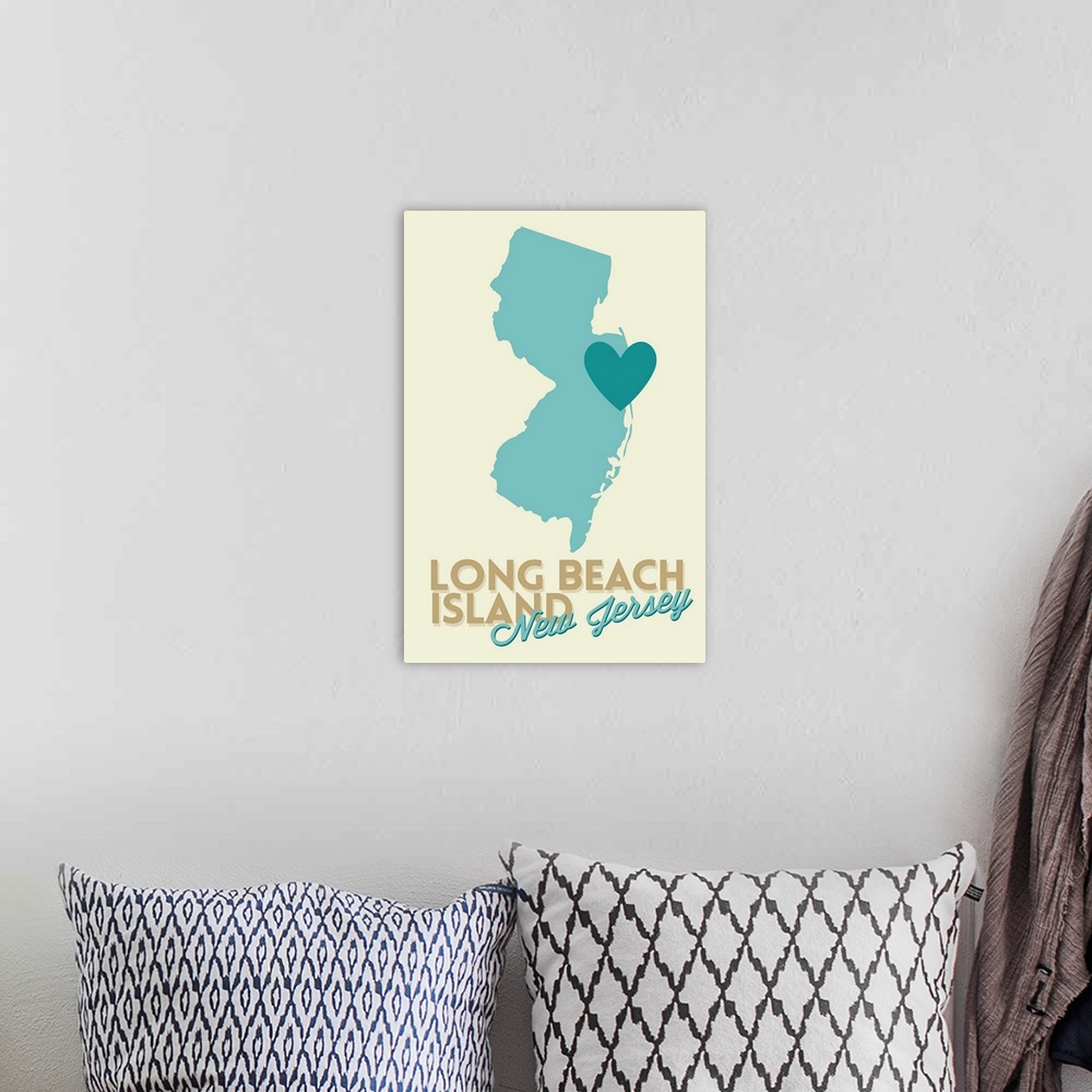 A bohemian room featuring Long Beach Island, New Jersey, Blue and Teal, Heart Design