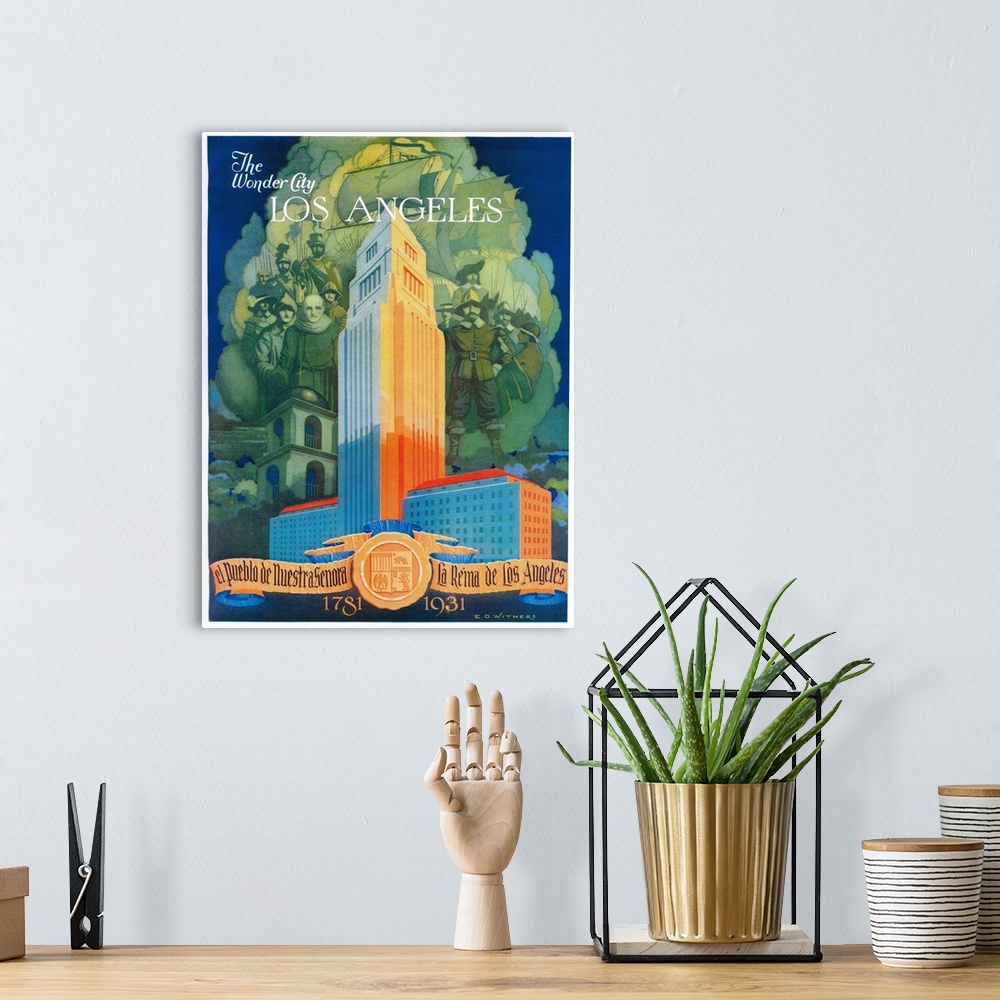 A bohemian room featuring Los Angeles Promotional Poster, Los Angeles, CA
