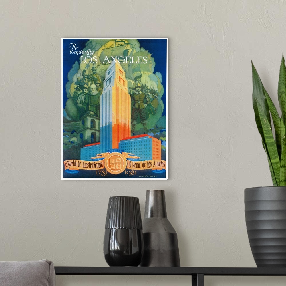 A modern room featuring Los Angeles Promotional Poster, Los Angeles, CA