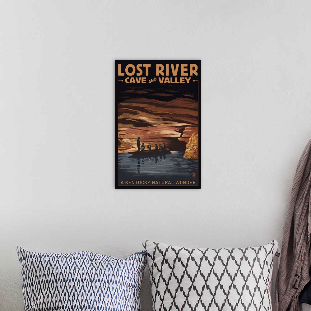 A bohemian room featuring Lost River Cave and Valley - A Kentucky Natural Wonder: Retro Travel Poster