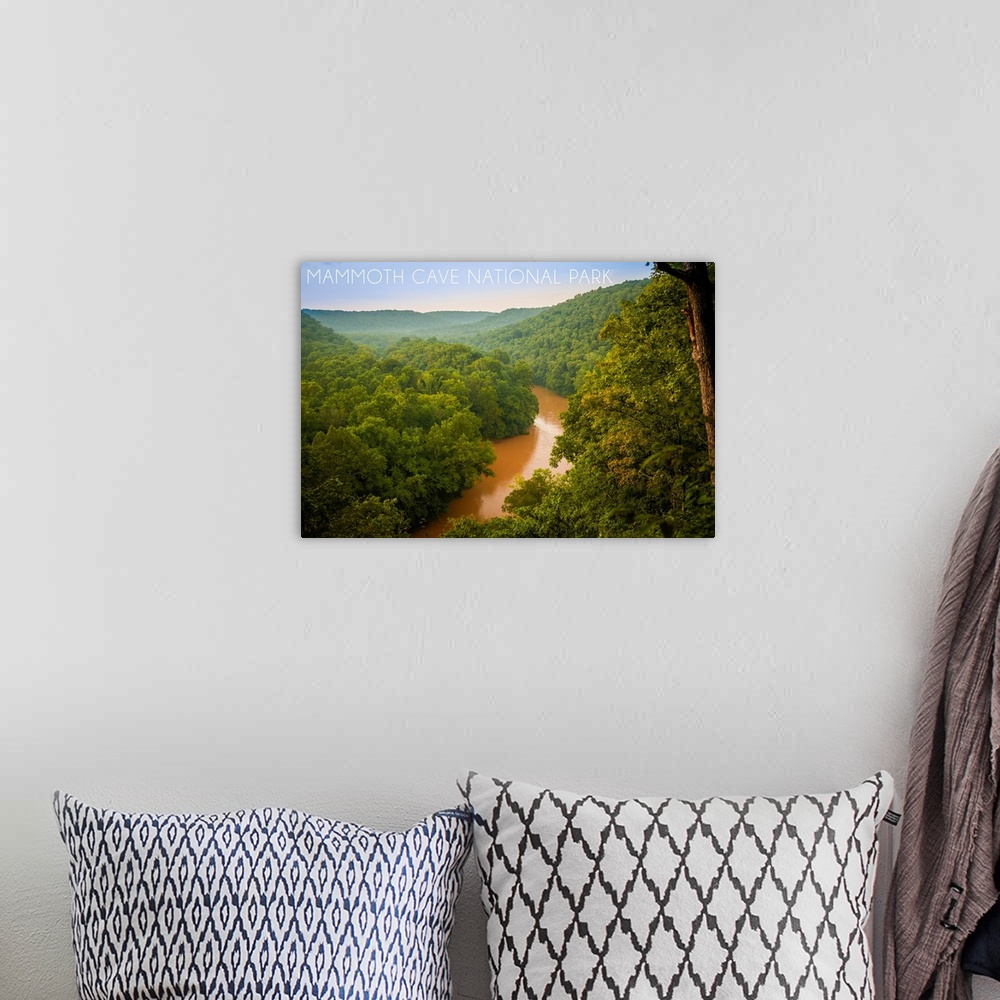 A bohemian room featuring Mammoth Cave, Kentucky, River Scene
