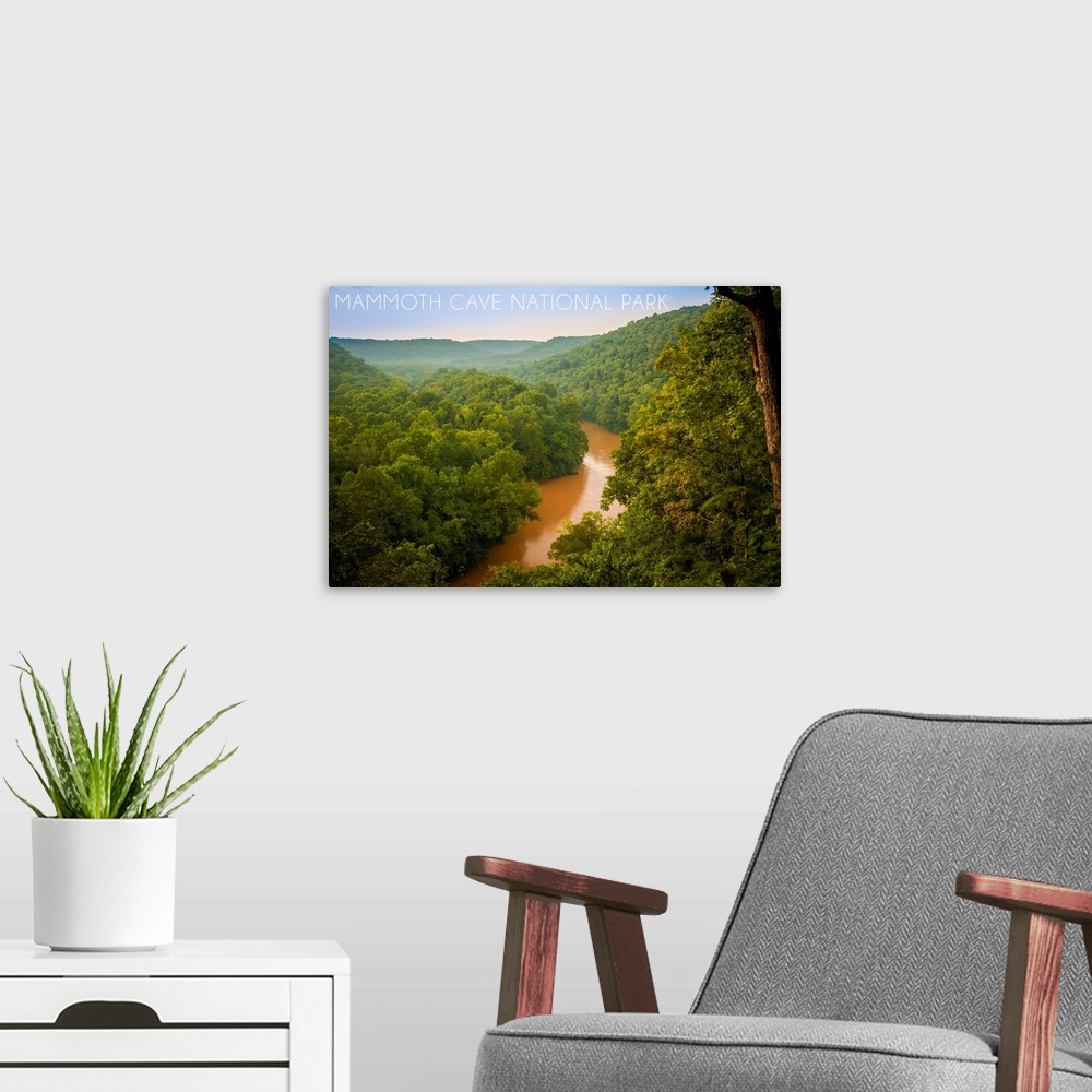 A modern room featuring Mammoth Cave, Kentucky, River Scene