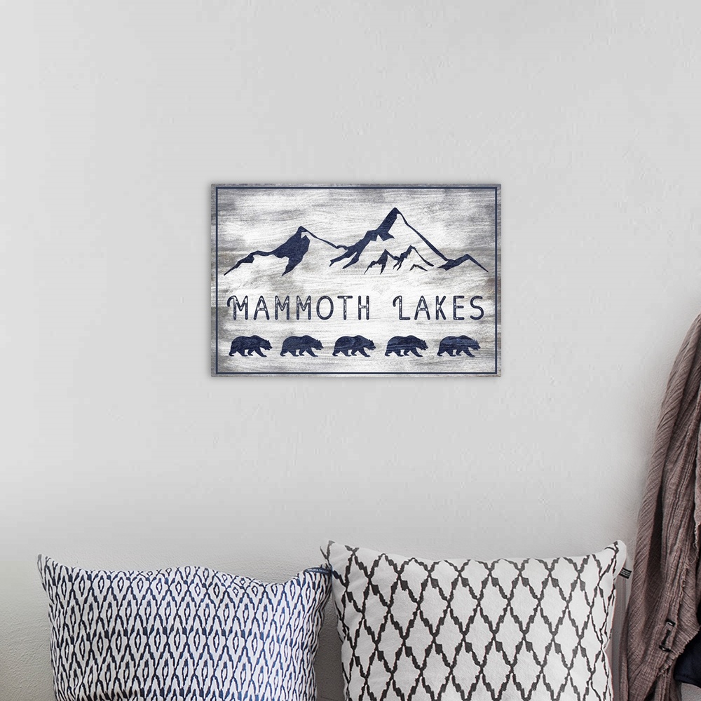 A bohemian room featuring Mammoth Lakes, California - Grizzly Bears & Mountains - Rustic