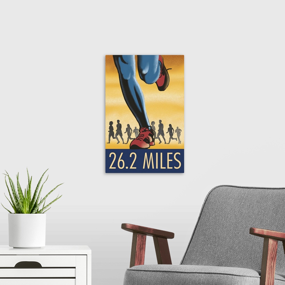 A modern room featuring Marathon - 26.2 Miles - Runners