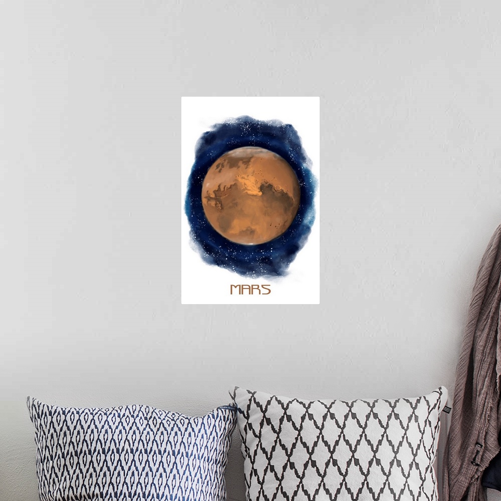 A bohemian room featuring Mars - Watercolor