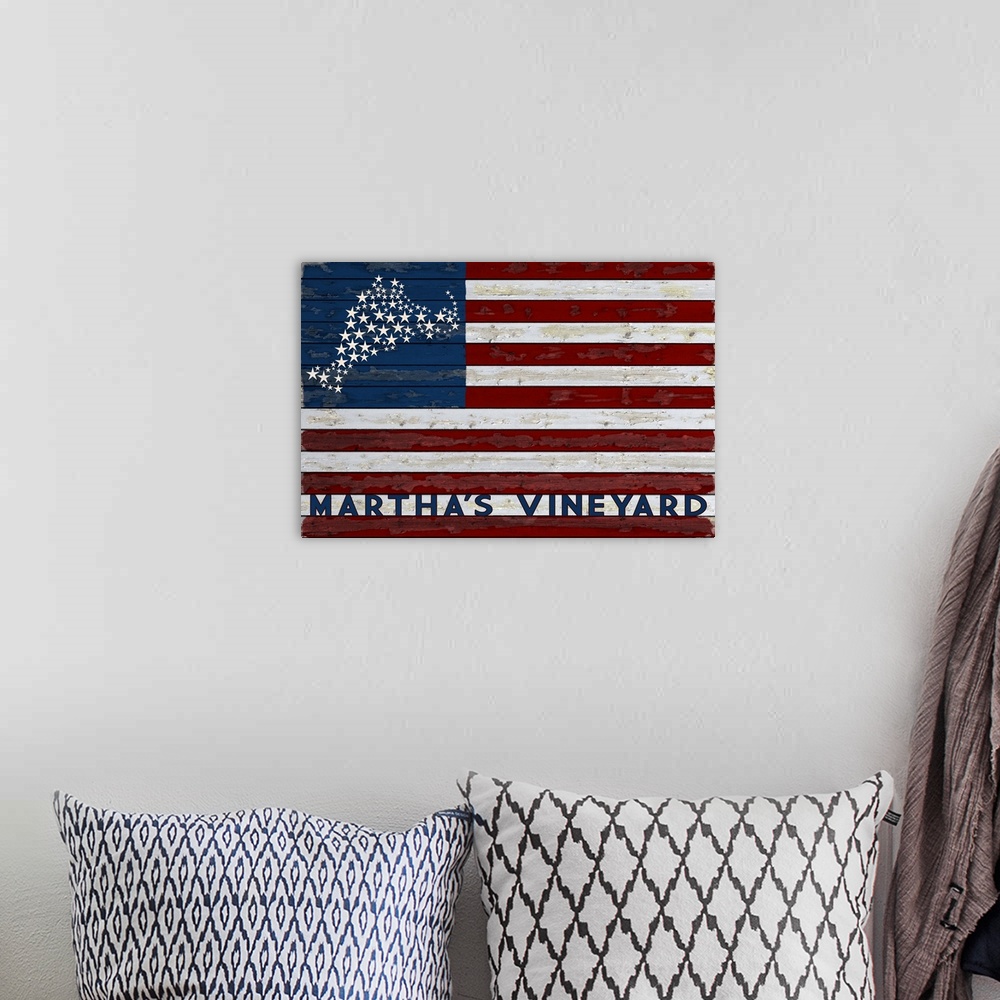 A bohemian room featuring Martha's Vineyard, USA Flag and Stars