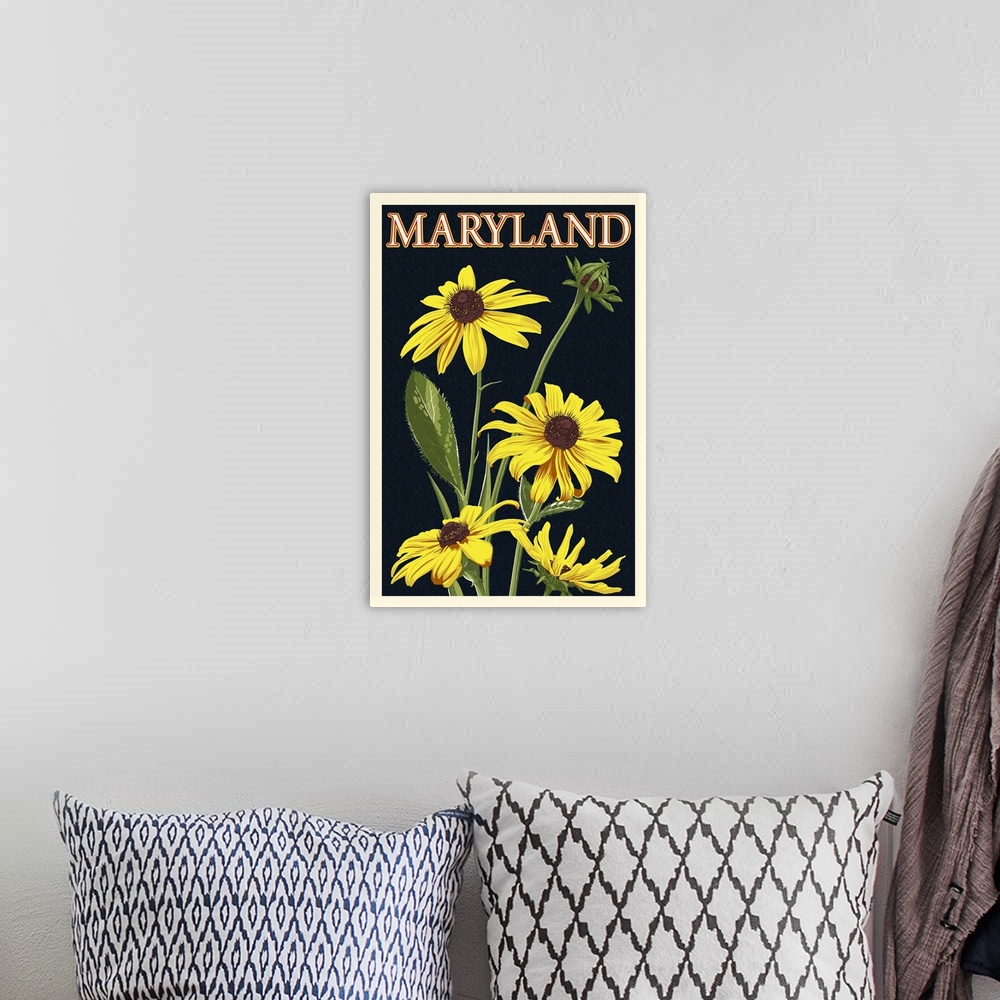 A bohemian room featuring Maryland, Black Eyed Susan, Letterpress