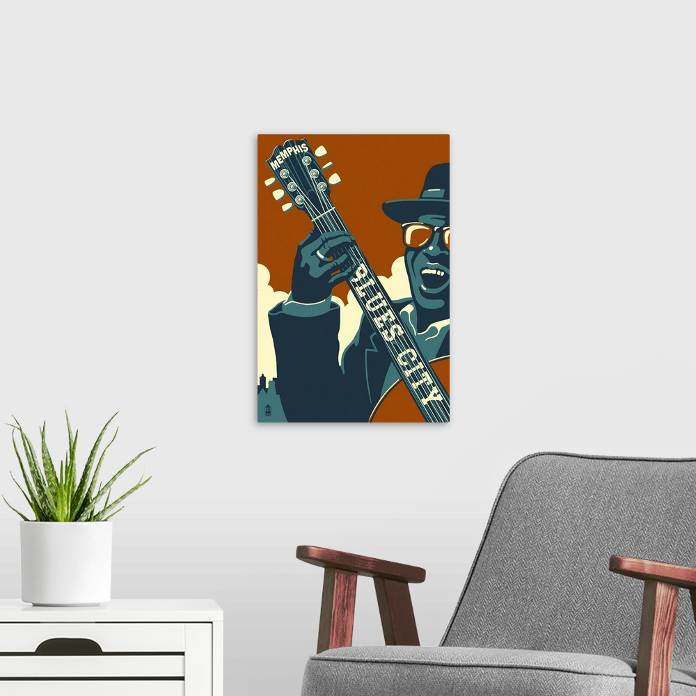 A modern room featuring Memphis, Tennessee - Blues City