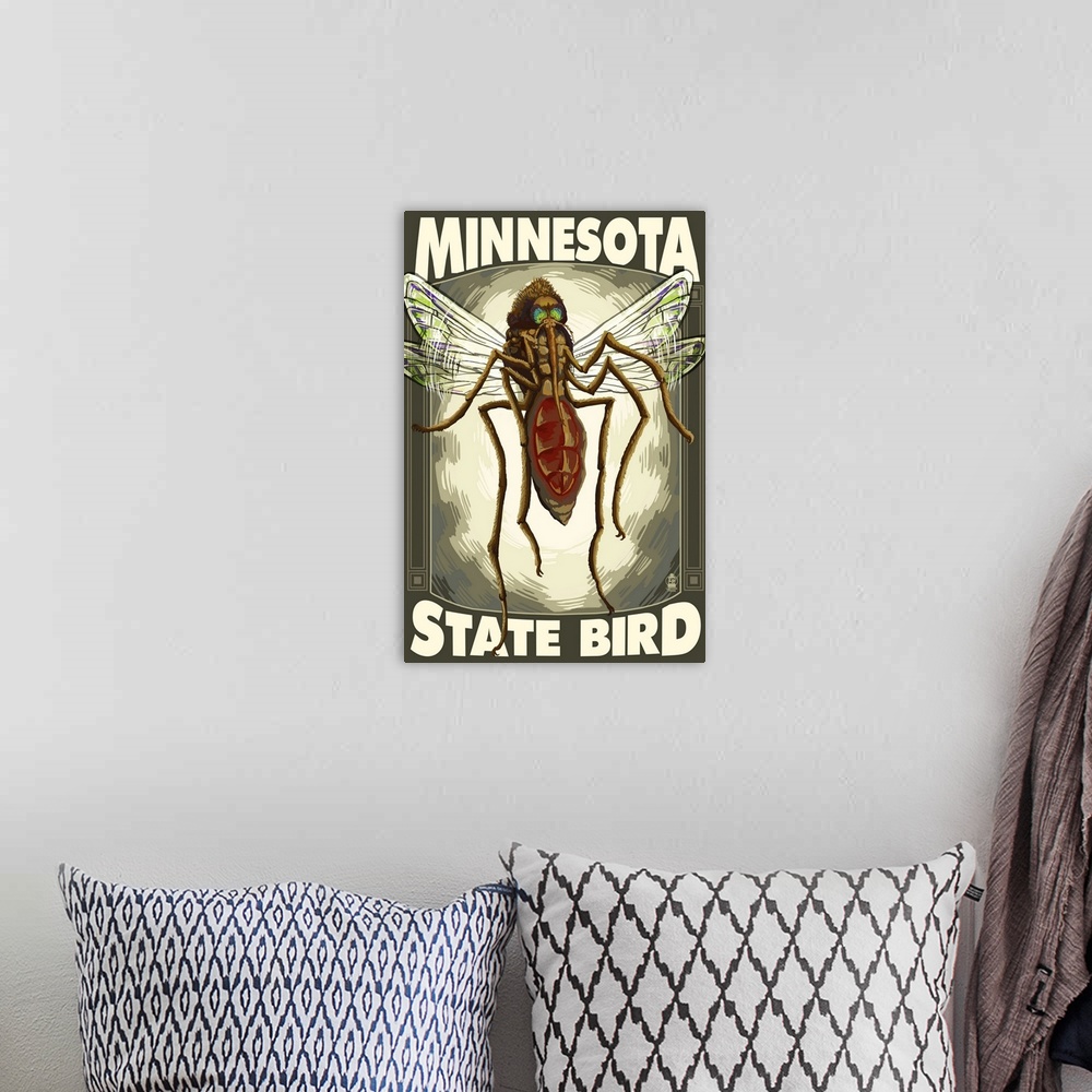 A bohemian room featuring Mosquito, Minnesota State Bird