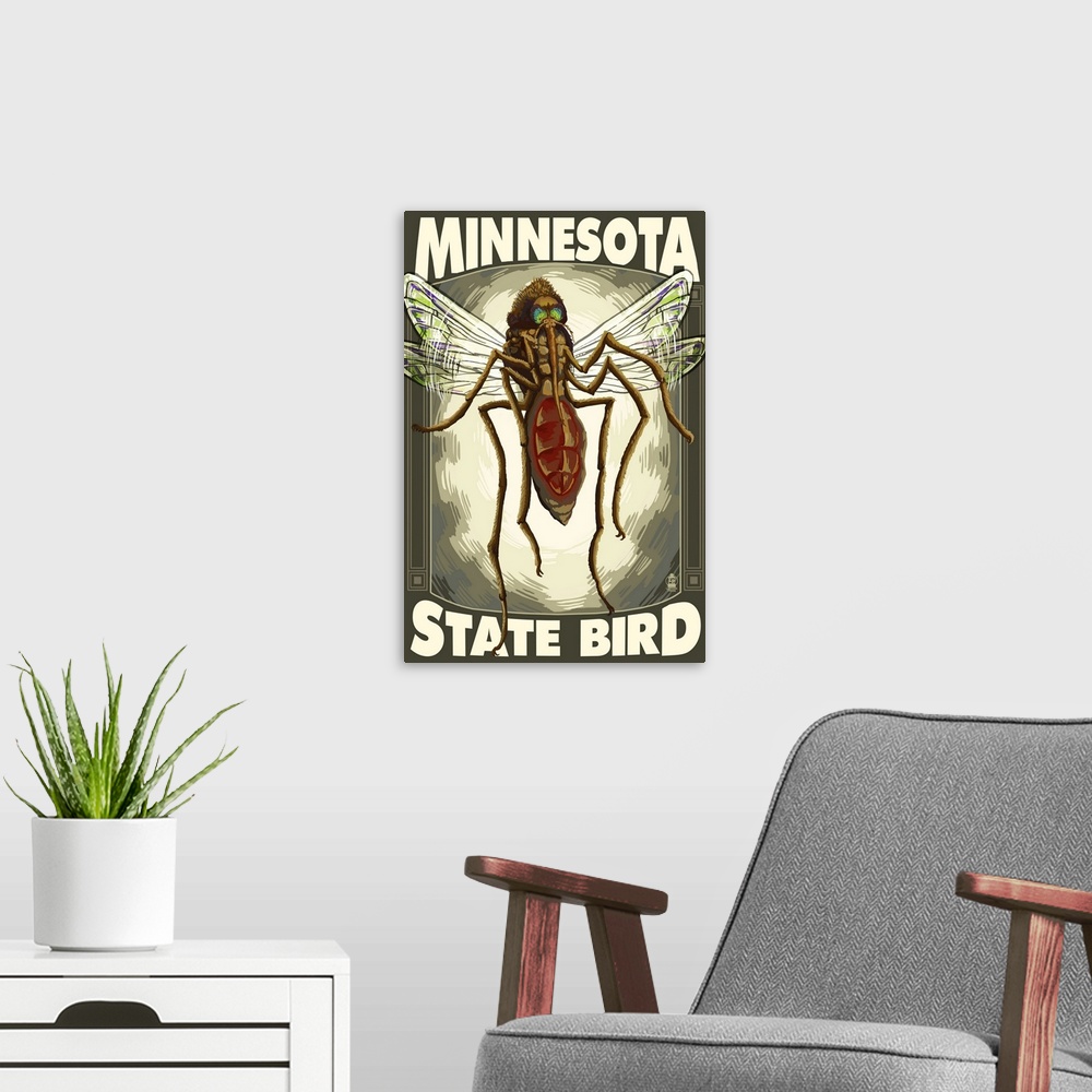 A modern room featuring Mosquito, Minnesota State Bird