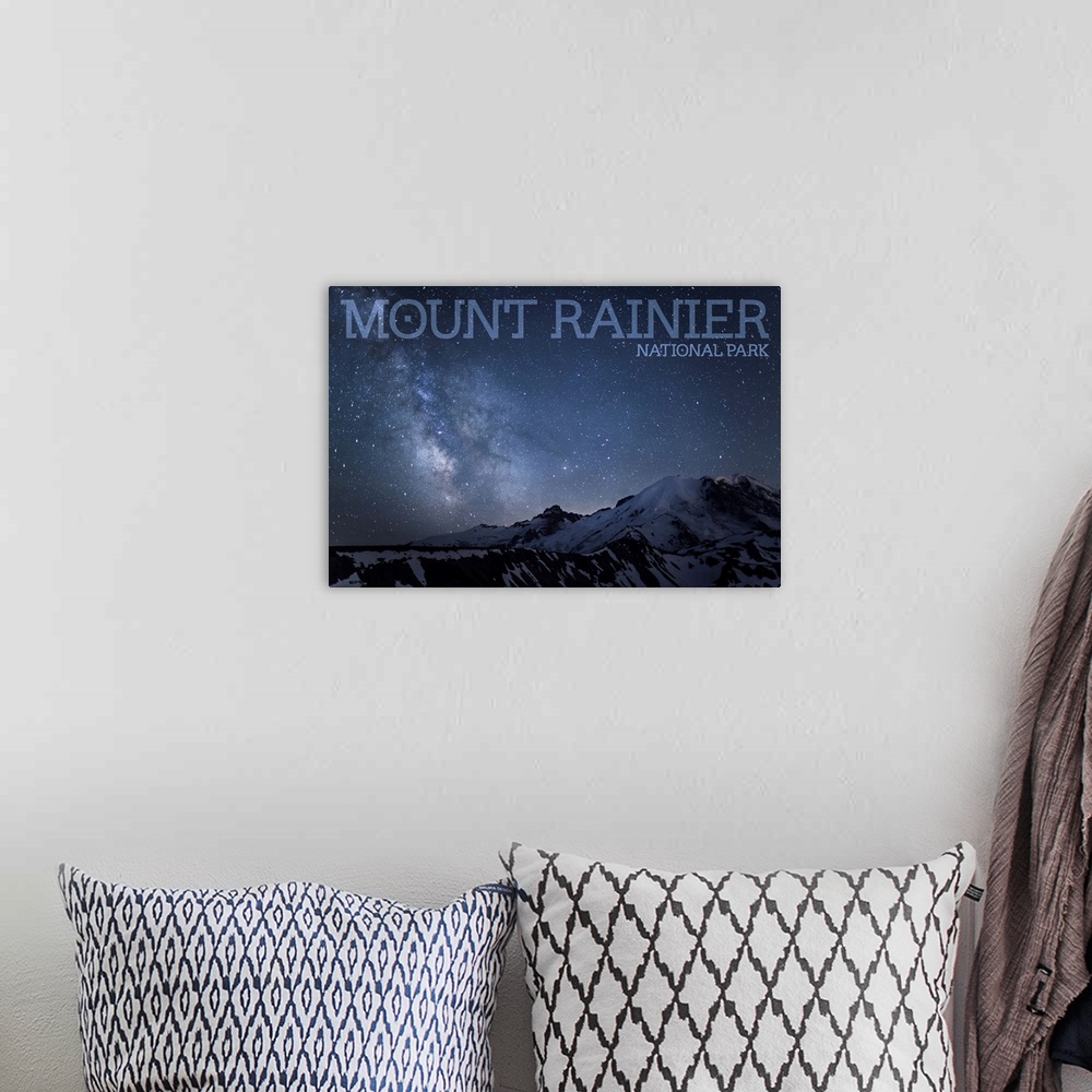 A bohemian room featuring Mount Rainier National Park, Emmons Vista Overlook: Travel Poster