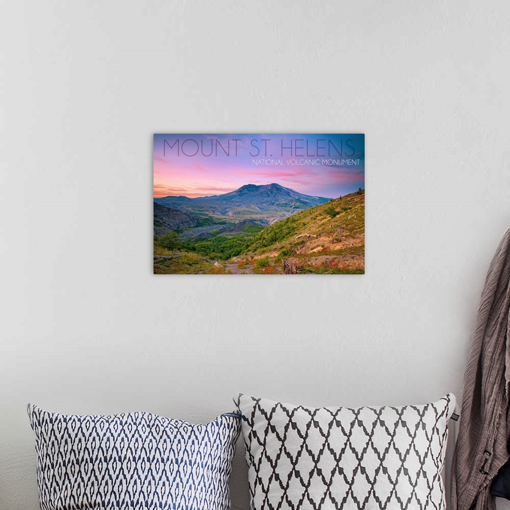 A bohemian room featuring Mount St. Helens, Washington, Twilight Scene