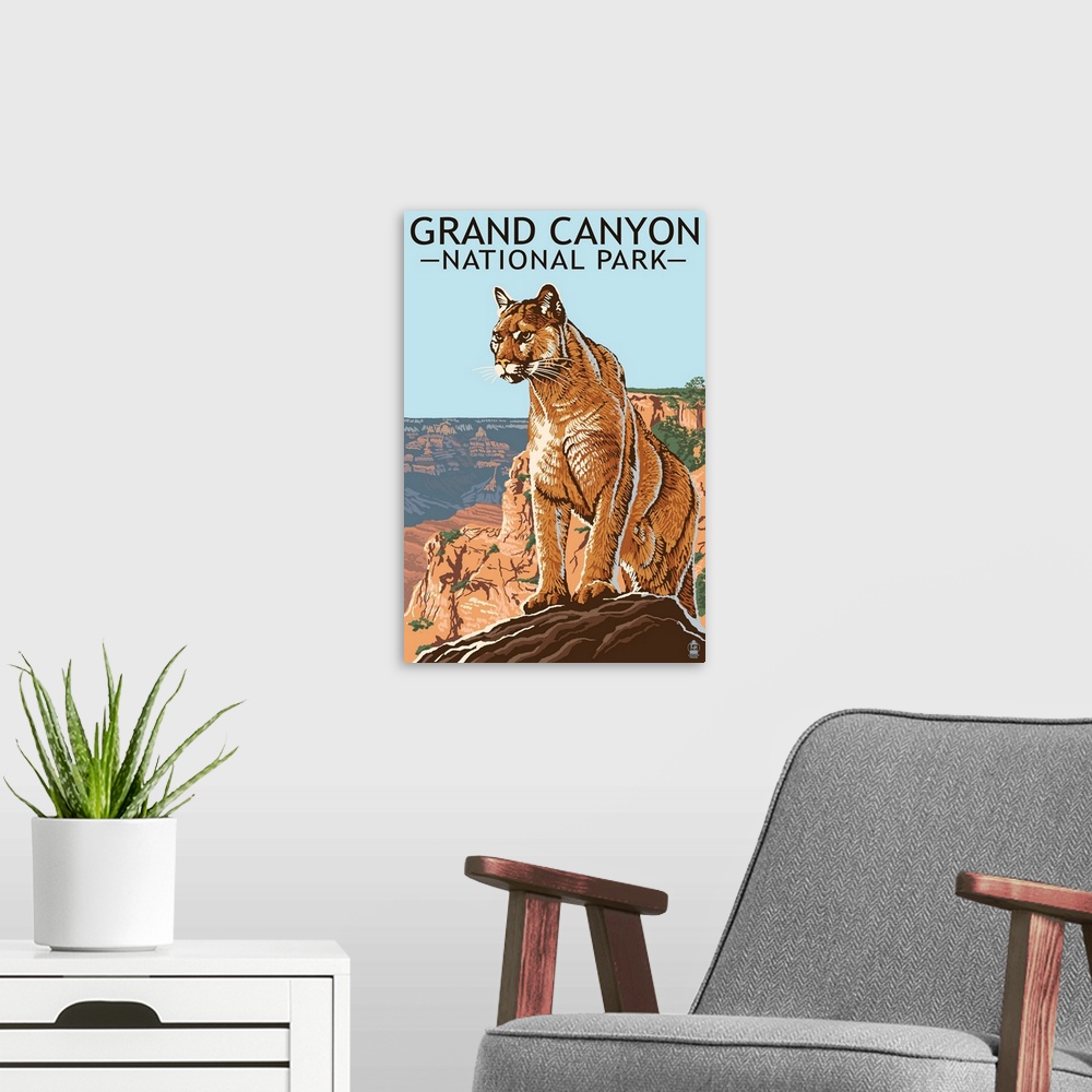 A modern room featuring Mountain Lion, Grand Canyon National Park