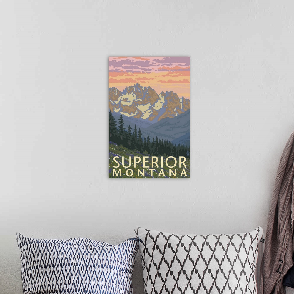 A bohemian room featuring Mountains, Superior, Montana