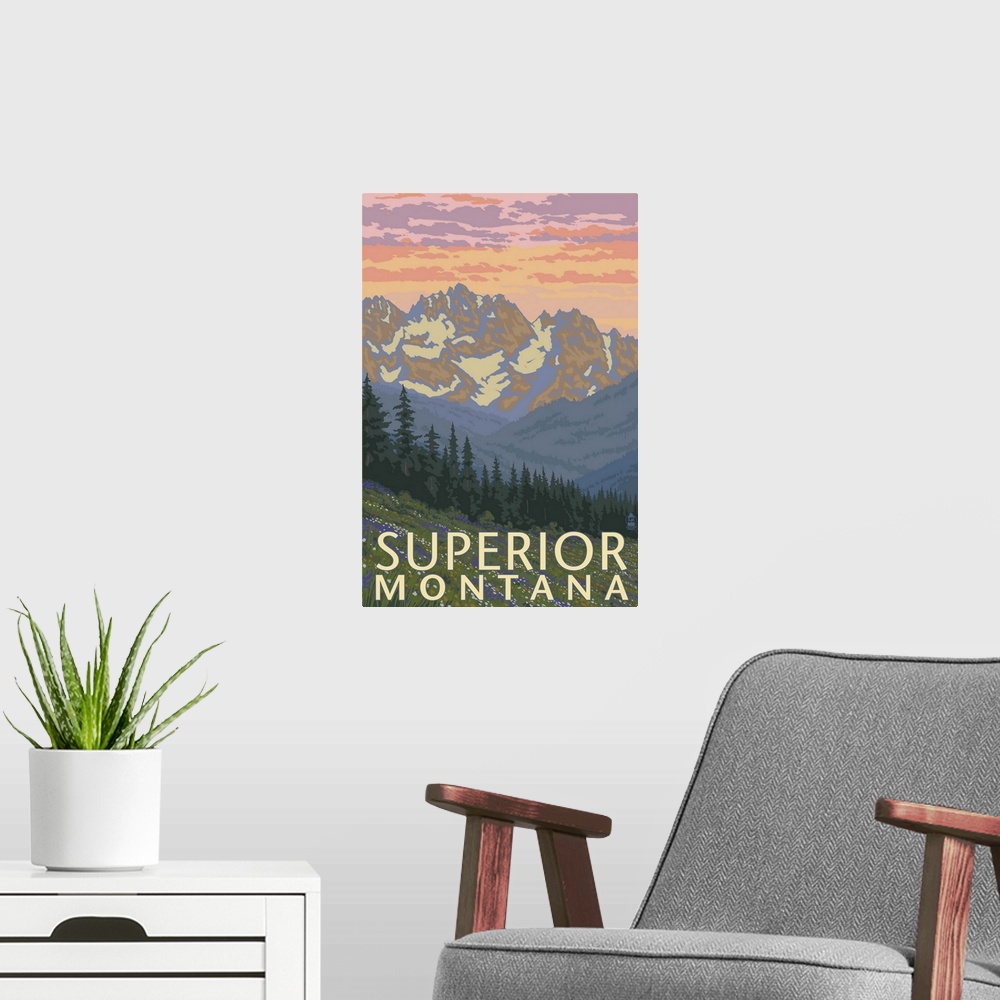 A modern room featuring Mountains, Superior, Montana