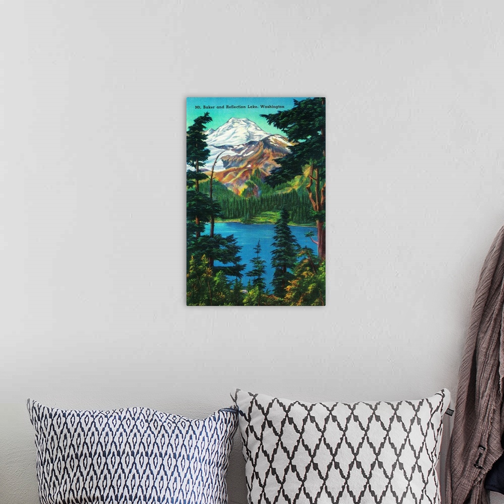 A bohemian room featuring Mt. Baker and Reflection Lake, WA