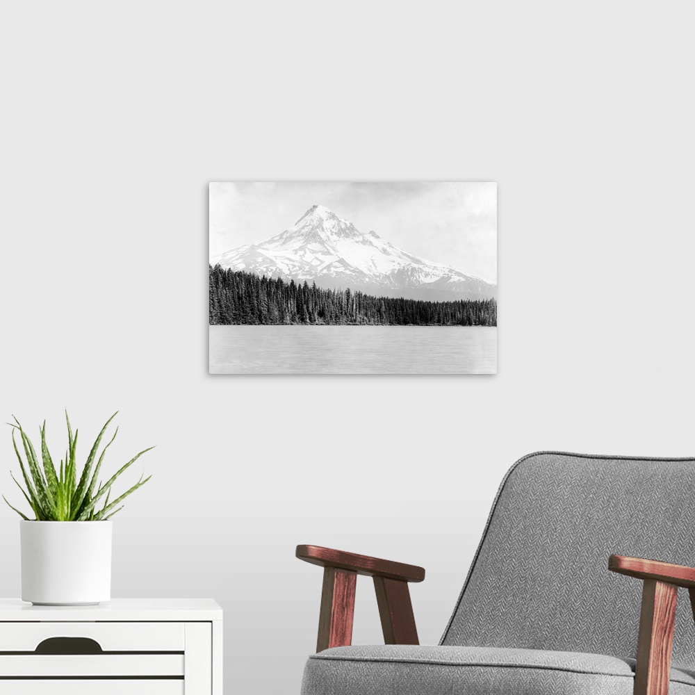 A modern room featuring Mt. Hood from Lost Lake in Oregon