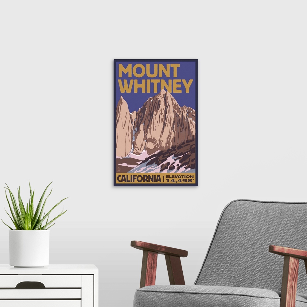 A modern room featuring Mt. Whitney, California Peak